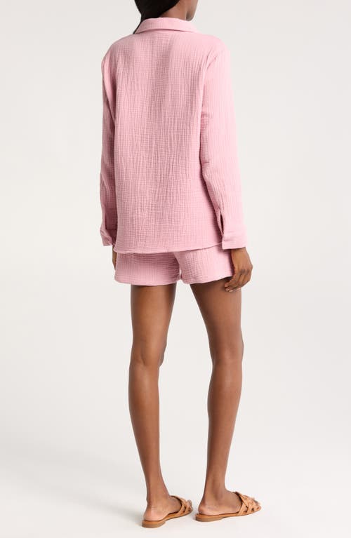 Shop Nordstrom Double Gauze Shirt & Shorts Cover-up Set In Pink Zephyr