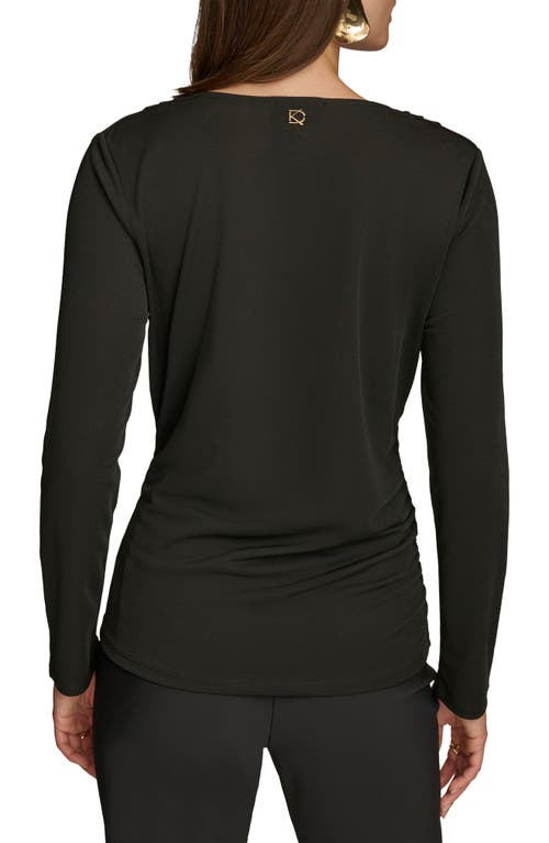 Shop Donna Karan New York Cowl Neck Long Sleeve Top In Black