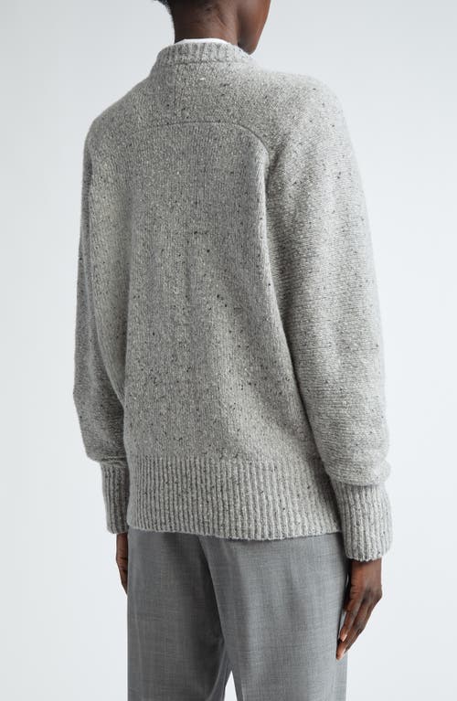 Shop Lafayette 148 New York Cashmere & Wool Donegal Zip-up Cardigan In Dove Multi