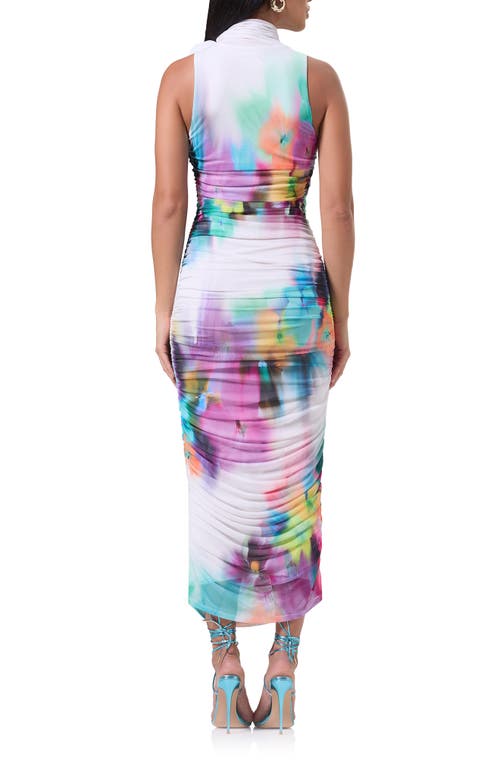 Shop Afrm Fiorella Floral Rosette Body-con Dress In Blur Pansy