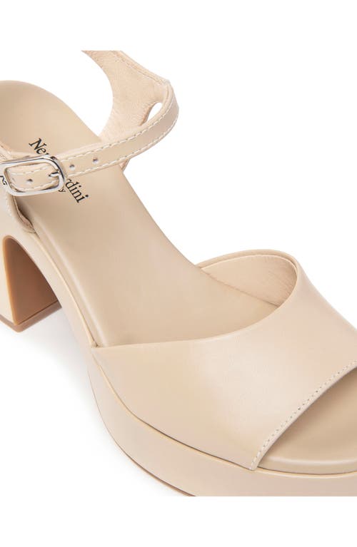 Shop Nerogiardini Ankle Strap Platform Sandal In Beige/khaki