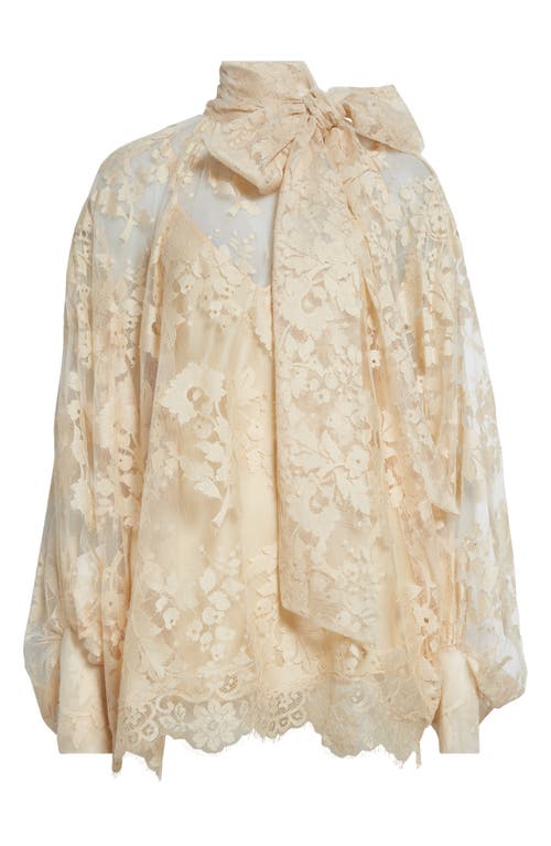 Shop Zimmermann Illustration Lace Top In Light Tea