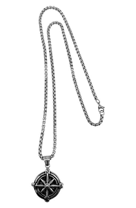 Water Resistant Compass Chain Necklace