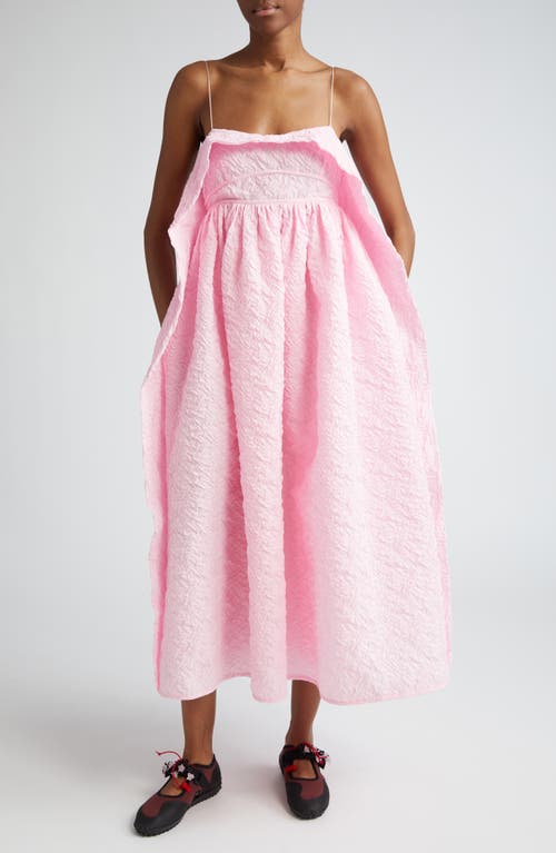 Susa Grappolo Matelassé Midi Dress in Pink