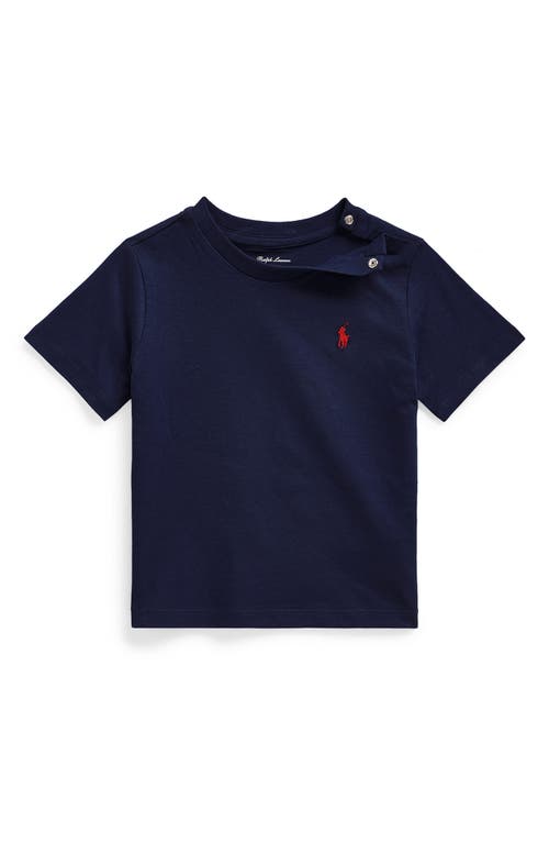 Shop Ralph Lauren Crewneck Jersey T-shirt In Cruise Navy