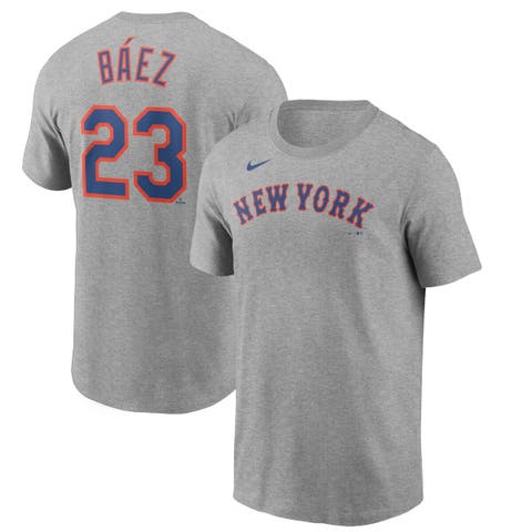 Youth Chicago Cubs Javier Baez Nike Heathered Gray Player Name & Number T- Shirt