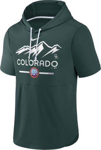 Men's Nike Green Colorado Rockies City Connect Short Sleeve Pullover Hoodie Size: Small