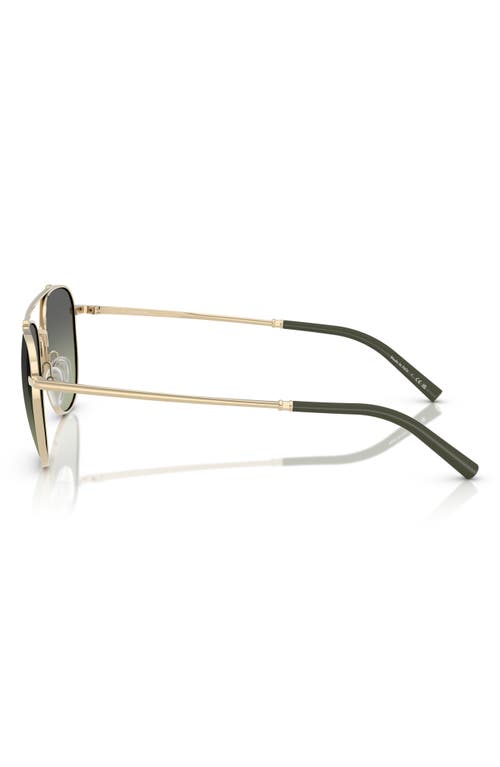 Oliver Peoples X Roger Federer 54mm Pilot Sunglasses In Gold/green Gradient