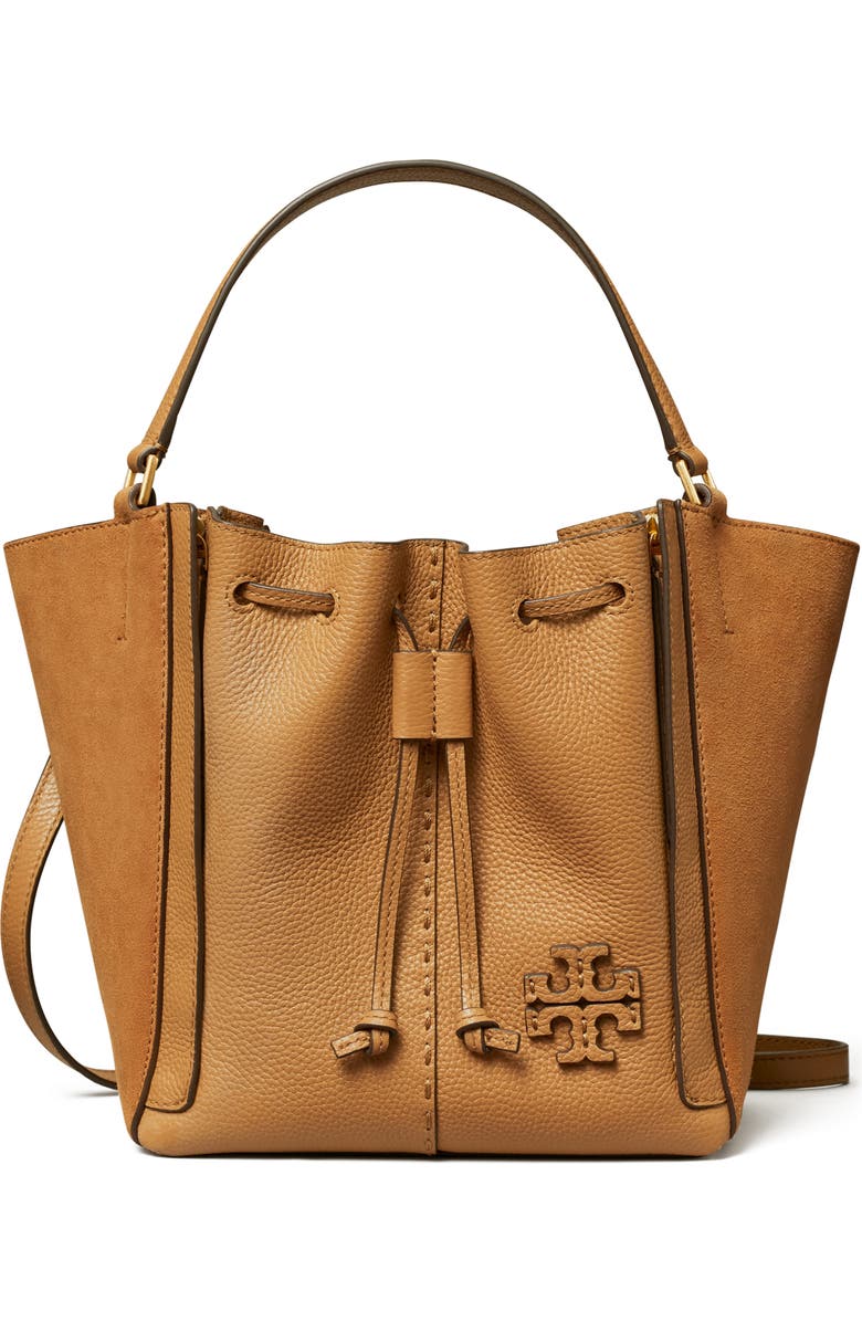 Tory Burch McGraw Drawstring Leather Satchel, Main, color, 