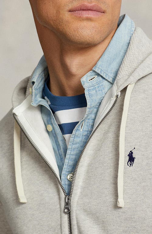 Polo Ralph Lauren Fleece Zip Hoodie In Light Sport Heather