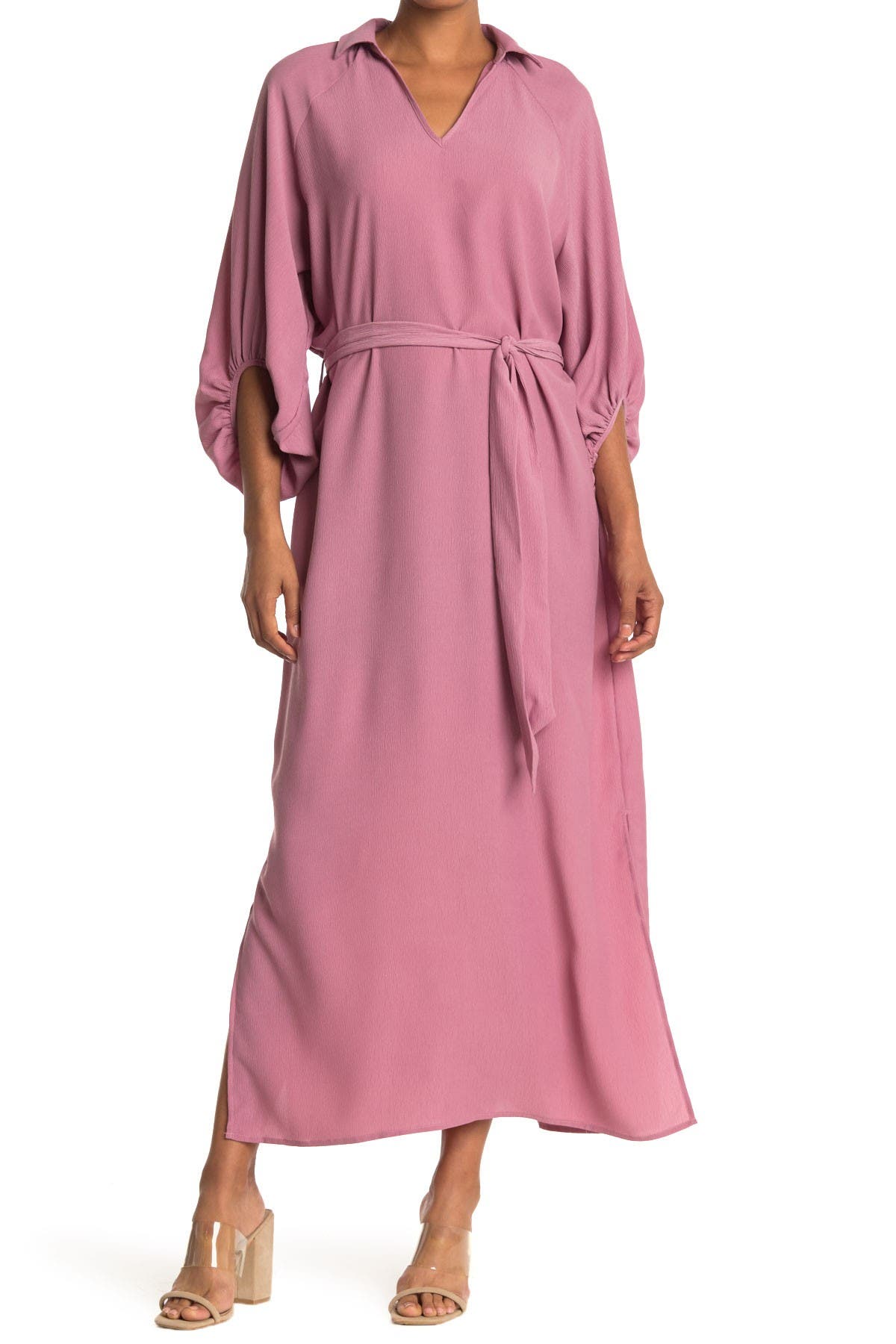 blouson sleeve maxi dress