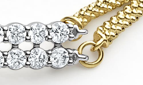 Lagos Signature Caviar Superfine Diamond Toggle Bracelet In Gold/diamond