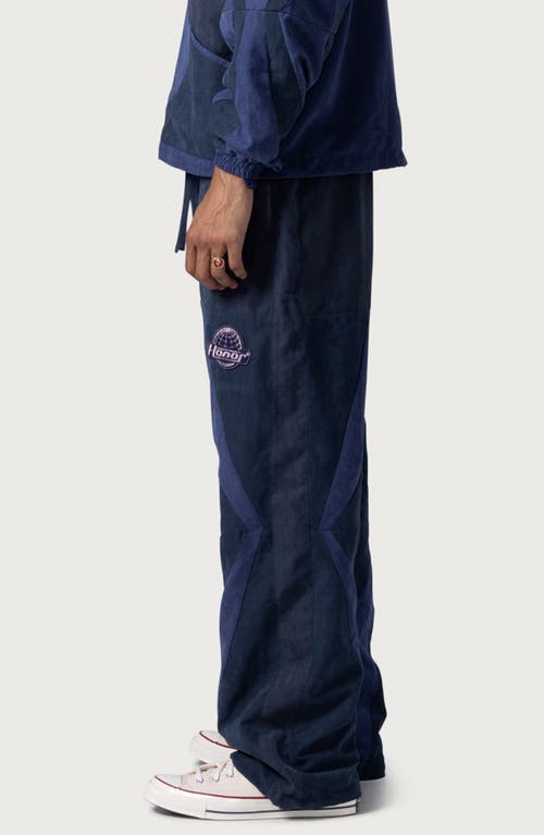 Shop Honor The Gift Colorblock Honor Wide Leg Pants In Navy