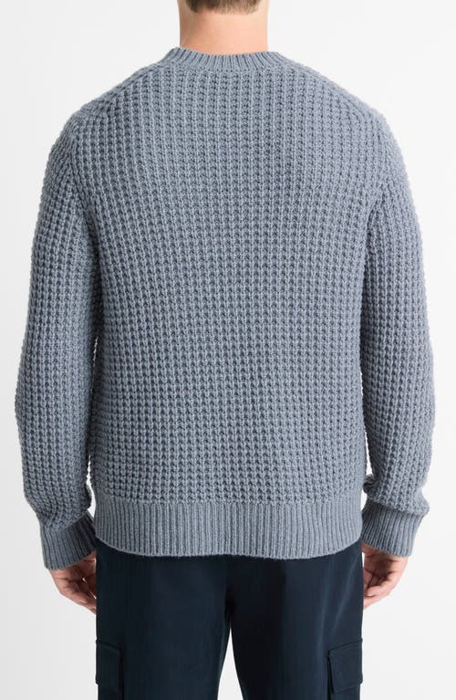 Shop Vince Macro Waffle Stitch Sweater In Evening Mist