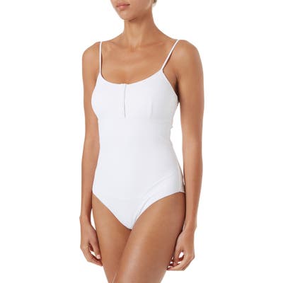 Melissa Odabash Calabasas Ribbed One-Piece Swimsuit, White