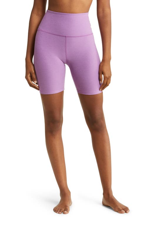 Beyond Yoga High Waist Biker Shorts in Bright Iris Heather