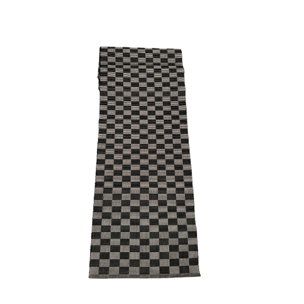 Siafu Home Handloomed Checkered Table Runner In Black