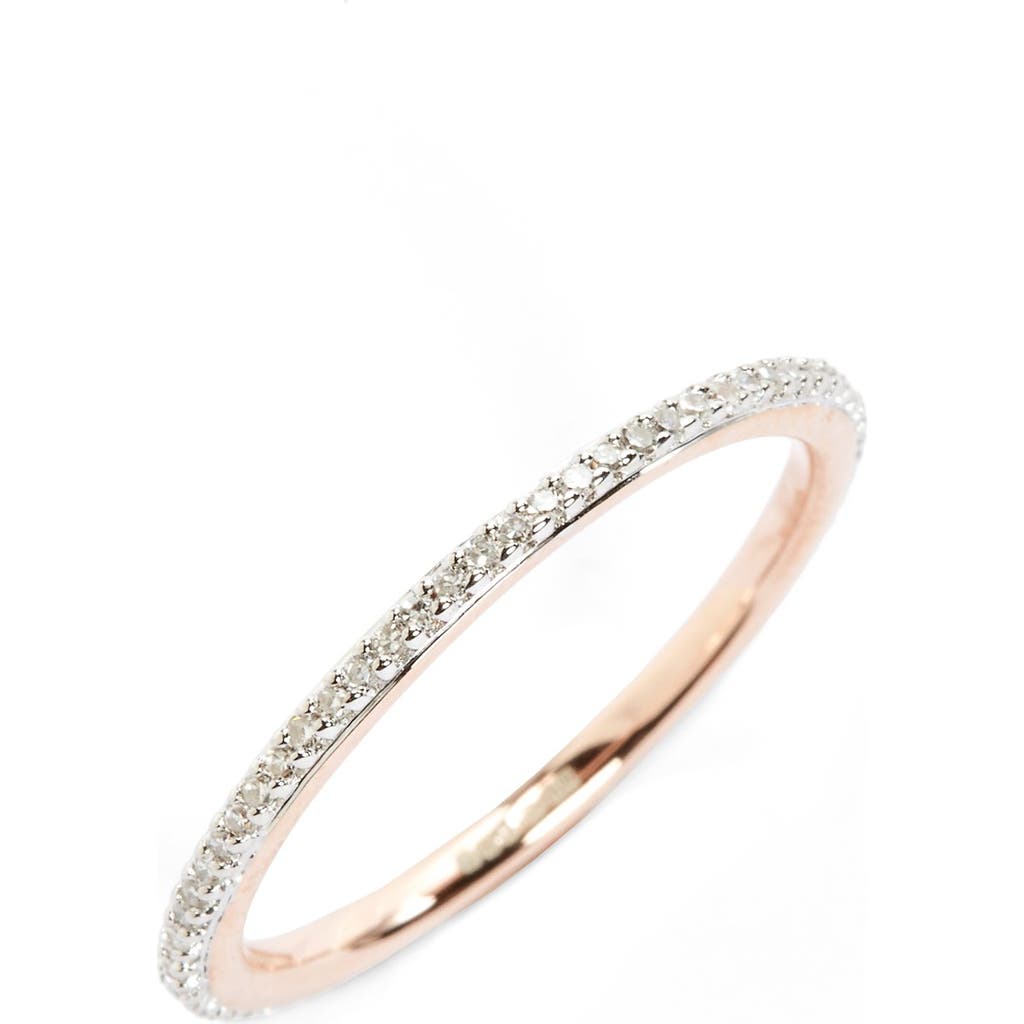 Shop Monica Vinader Diamond Eternity Ring In Diamond/rose Gold