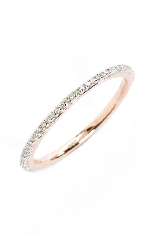 Shop Monica Vinader Diamond Eternity Ring In Diamond/rose Gold