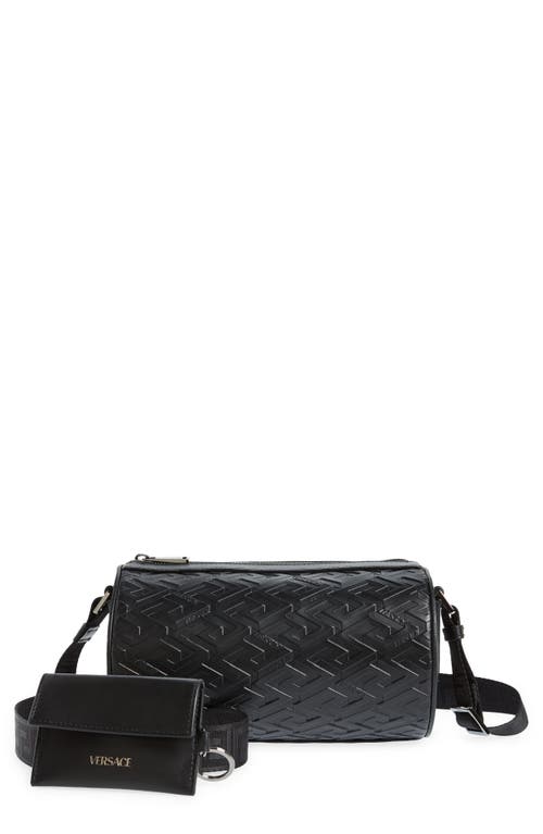 Versace Black Greek Key-Embossed Belt Bag Versace