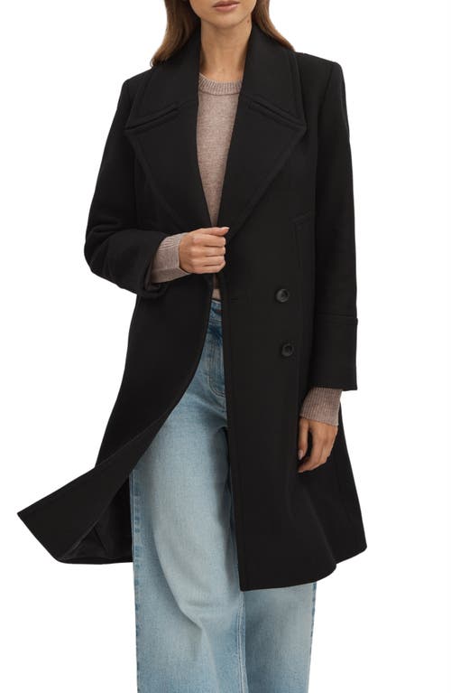 Shop Reiss Katia Wool Blend Felt Coat In Black