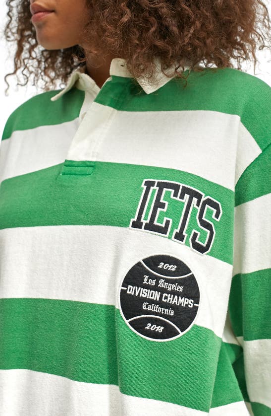 Shop Iets Frans Classic Rugby Long Sleeve Polo Shirt In Green