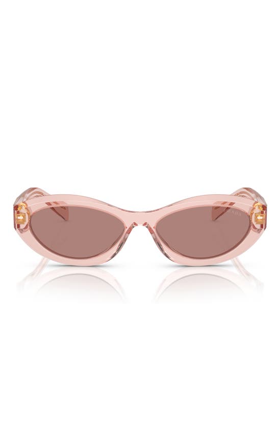 Shop Prada 56mm Oval Sunglasses In Lite Brown