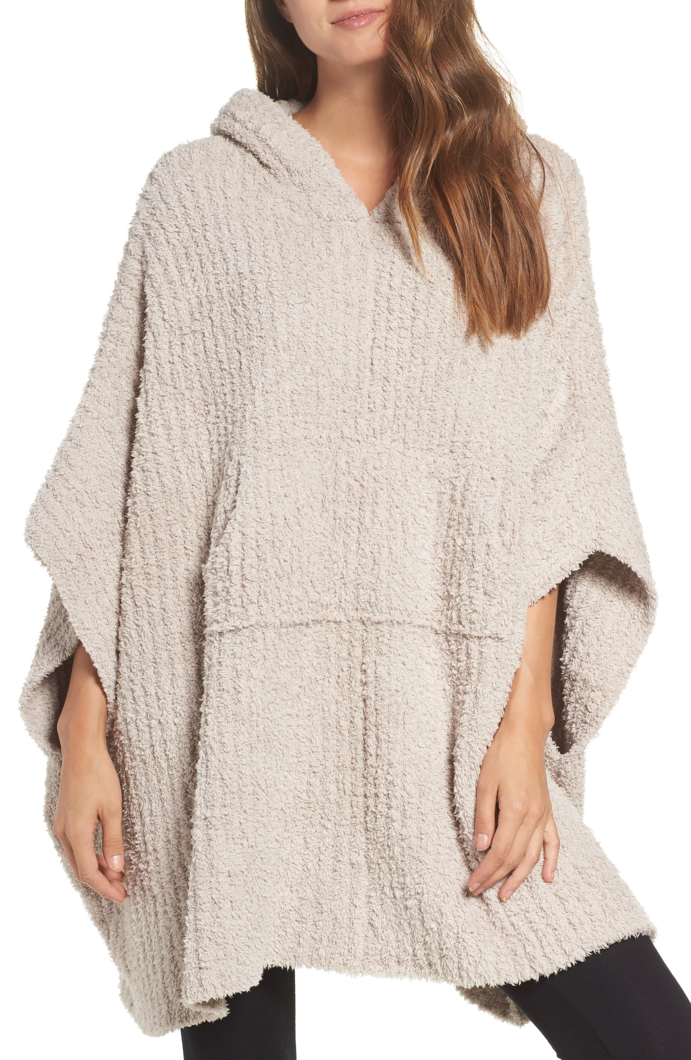 Barefoot Dreams® CozyChic® Ribbed Hooded Poncho Nordstrom