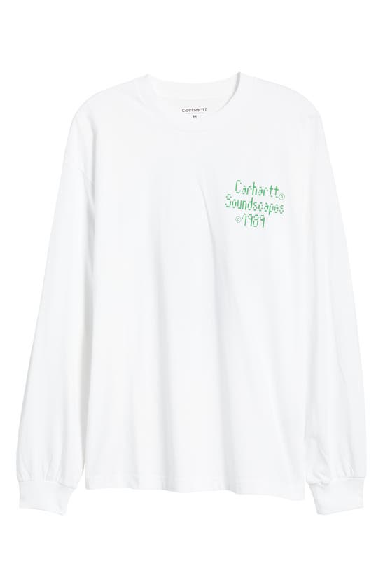 Shop Carhartt Soundface Long Sleeve Organic Cotton T-shirt In White