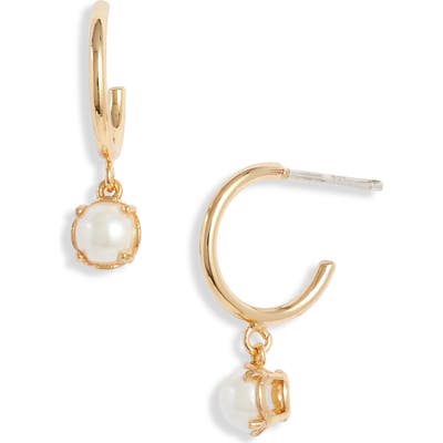 Kate Spade New York Imitation Pearl Huggie Hoop Earrings