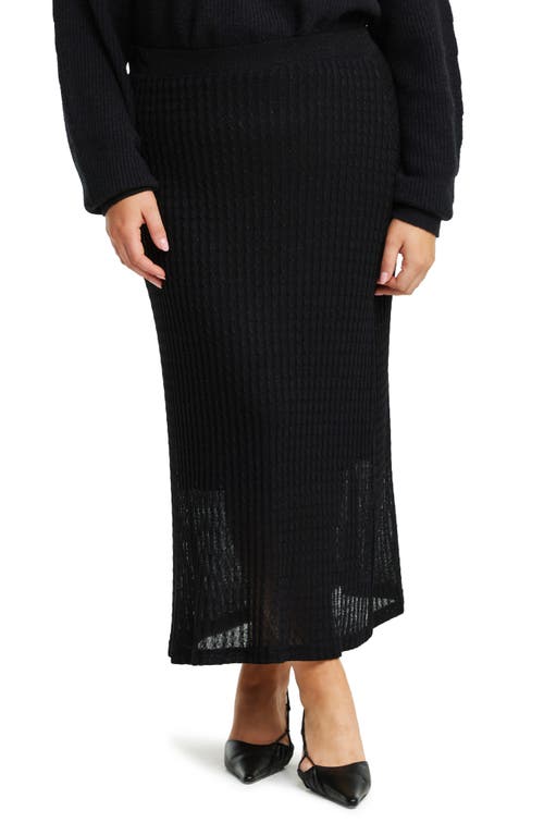 Oxford Metallic Knit Skirt in Black/Silver