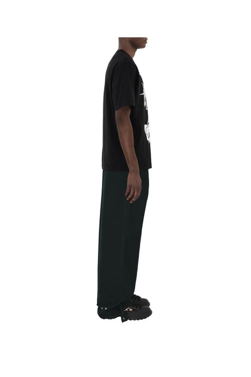 Burberry Black T-shirt With Contrasting Equestrian Knight Print In Cotton Man In Black