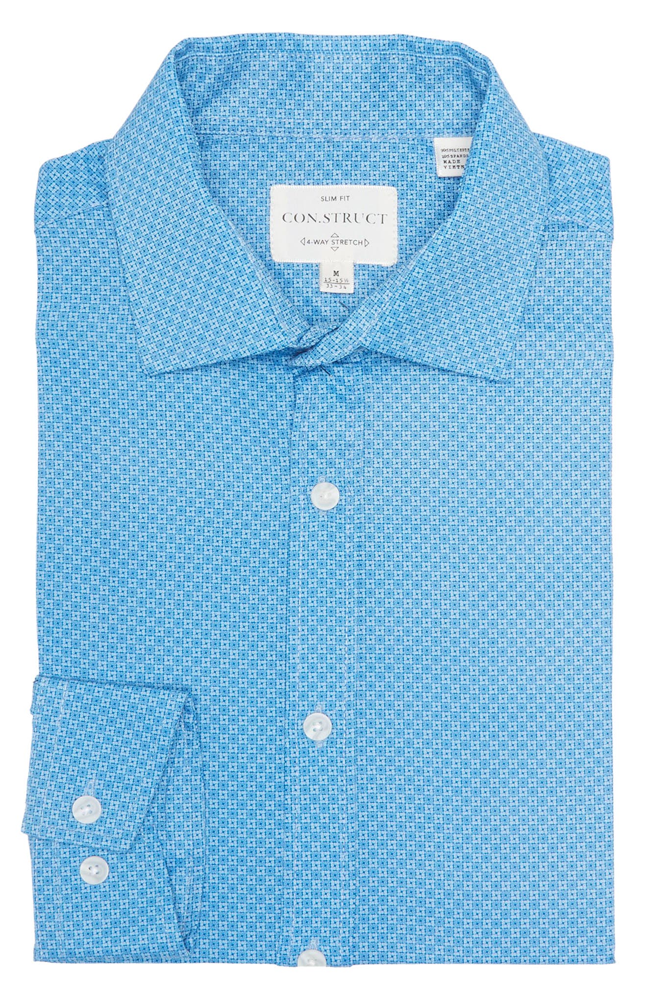 CONSTRUCT Slim Fit Teal Box Geo Wrinkle 