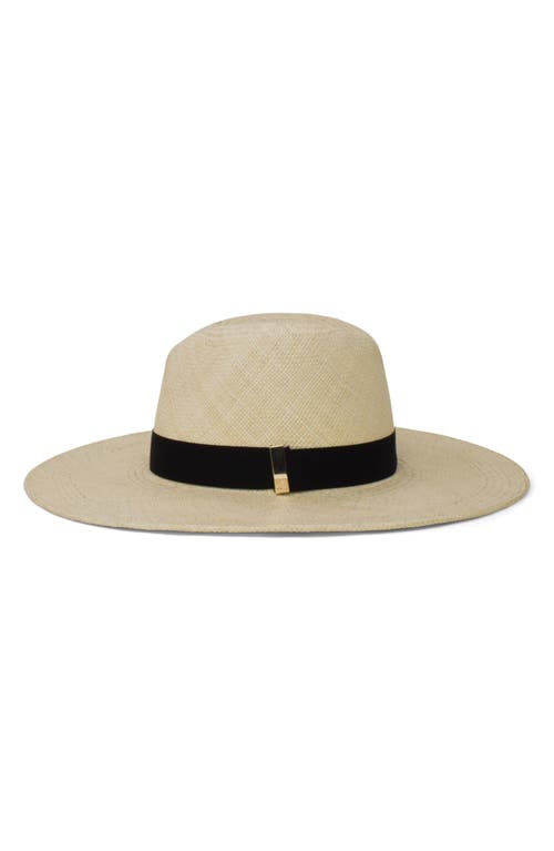 Shop Gigi Burris Millinery Jeanne Straw Fedora In Natural/black