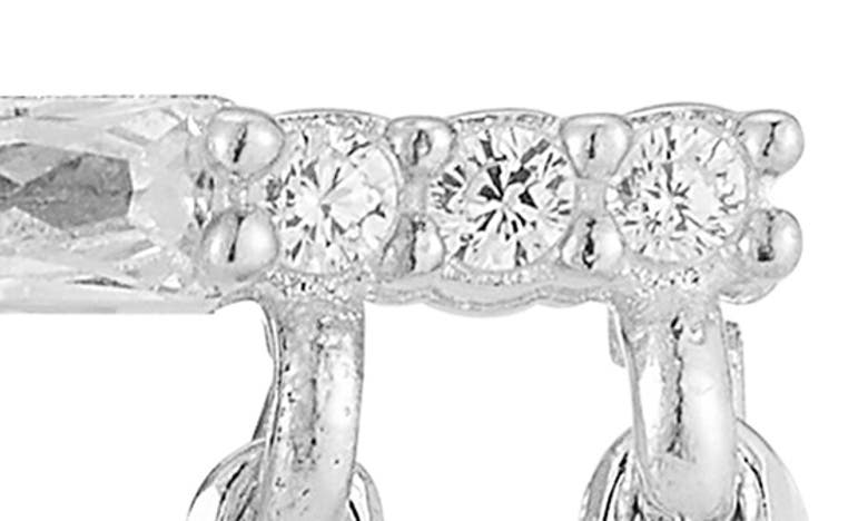 Sphera Milano Silver Cz Chain Earrings In Silver