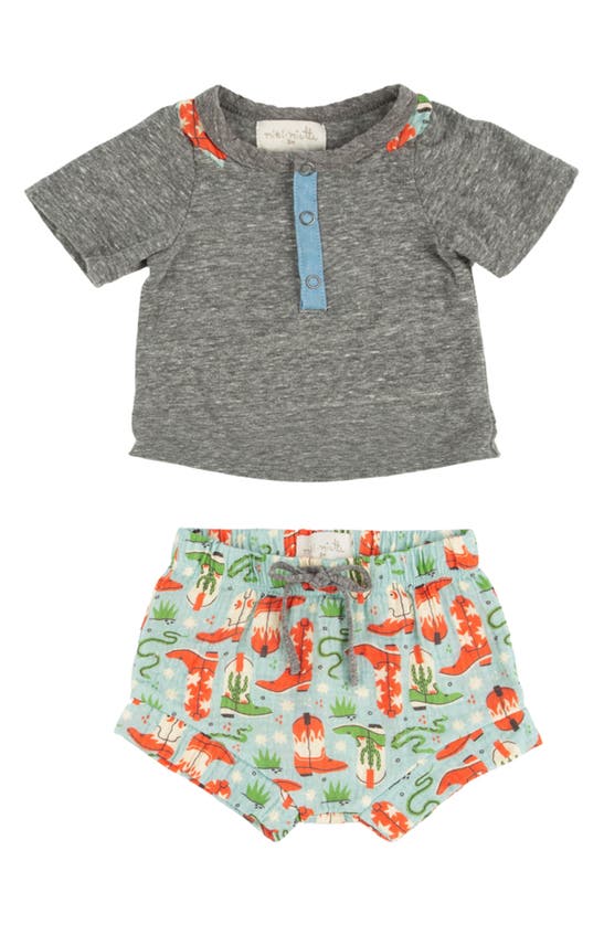 Shop Miki Miette Jax Henley T-shirt & Shorts Set In Howdy