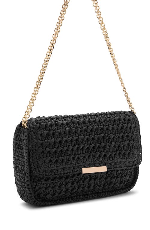 Shop Mango Braided Raffia Bag In Black