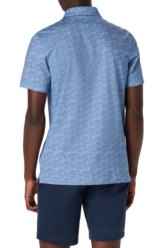 Shop Bugatchi Victor Ooohcotton® Leaf Print Polo In Air Blue