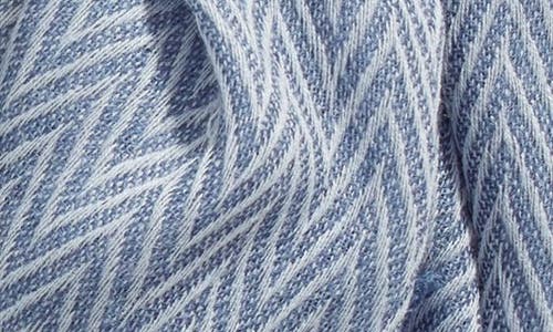 Shop Treasure & Bond Herringbone Burlap Scarf In Blue Bijou Combo