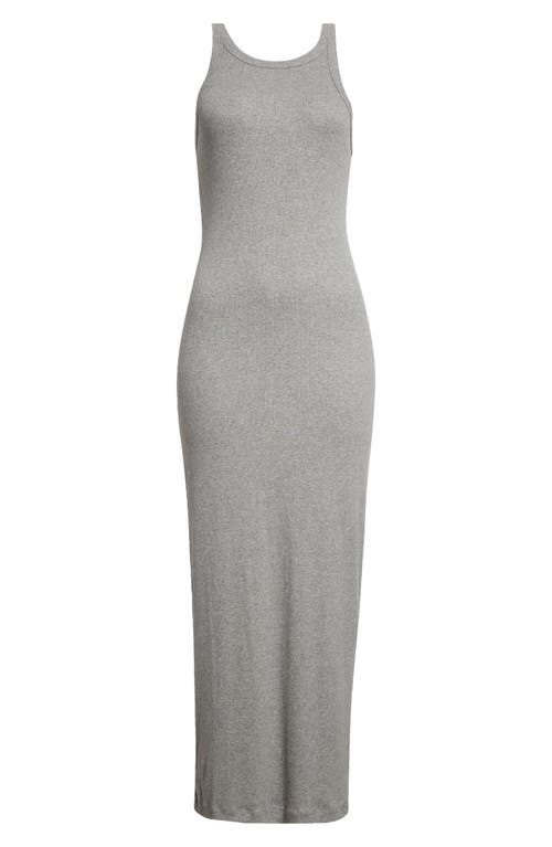 Shop Totême Toteme Curved Rib Tank Maxi Dress In Grey Melange