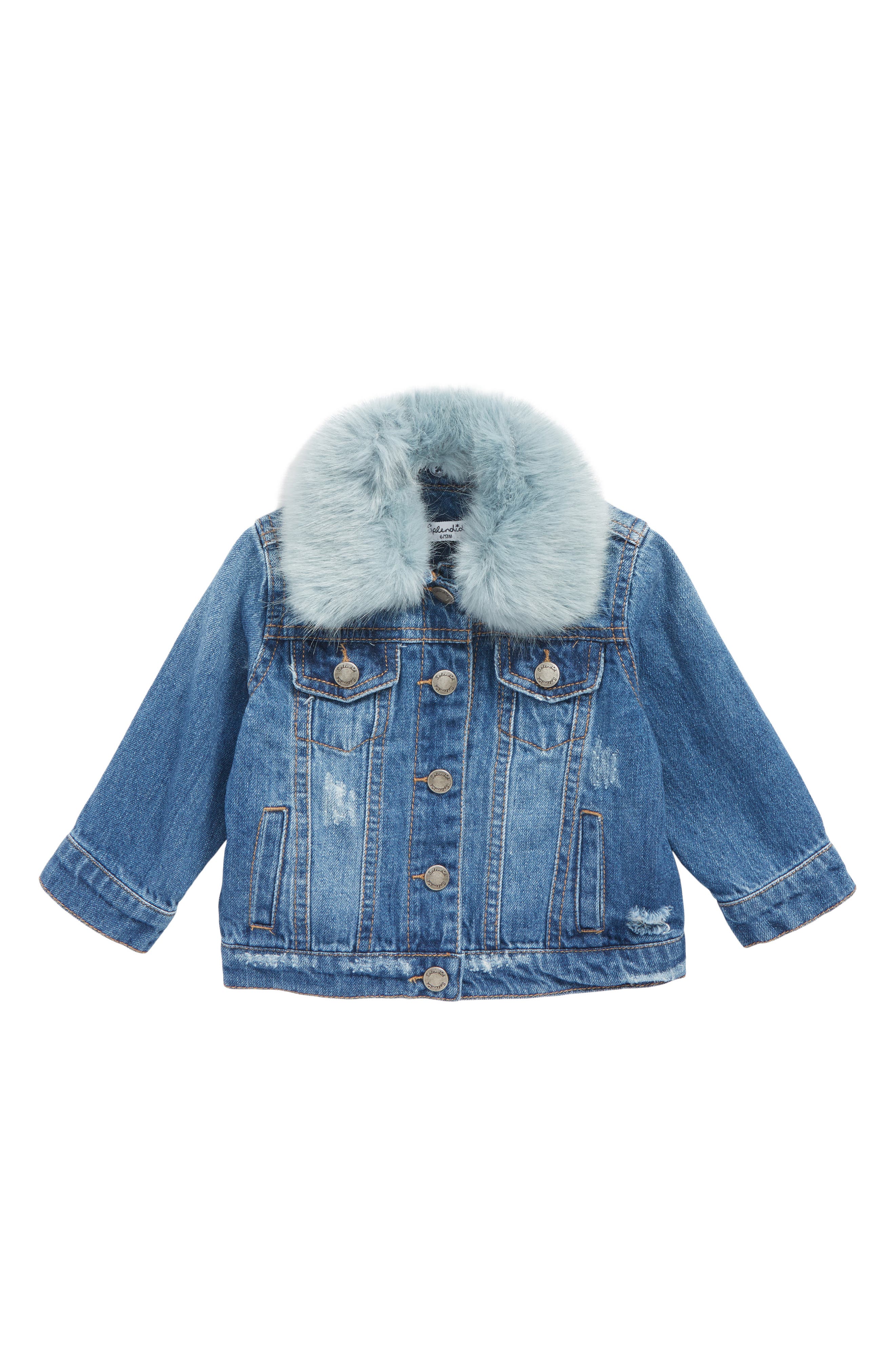 baby jean jacket with fur