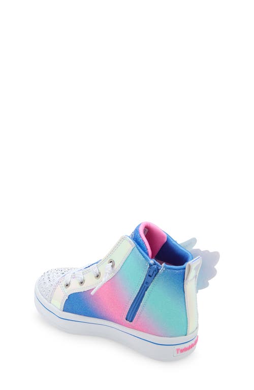 Shop Skechers Kids' Twi-lites 2.0 Light Up High Top Sneaker In Blue/multi