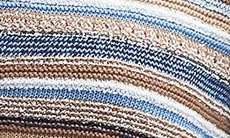 Shop Barbour Blakeney Stripe Cardigan In Blue/ Brown Multi