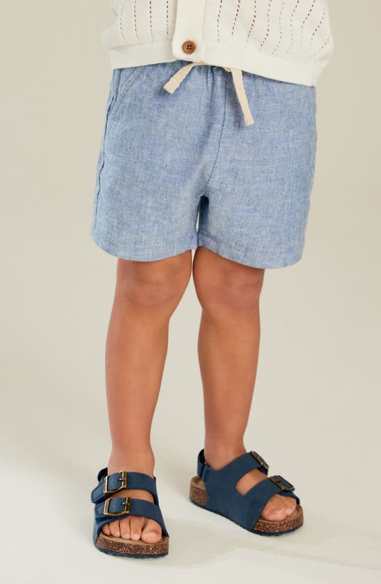 Next Kids' Linen Blend Shorts In Blue
