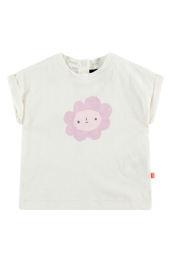 Babyface Babies' Flower Graphic Cotton T-shirt In White
