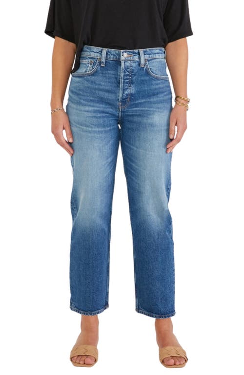 ÉTICA Tia High Waist Crop Straight Leg Organic Cotton Jeans in Blue Creek