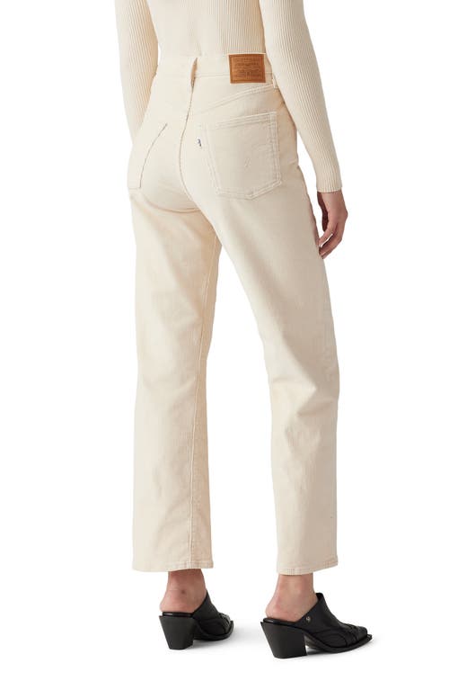 Shop Levi's Ribcage High Waist Corduroy Ankle Straight Leg Pants (white Swan) <br />