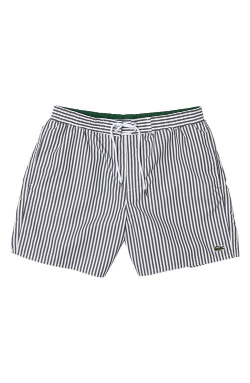 Lacoste Stripe Swim Trunks at