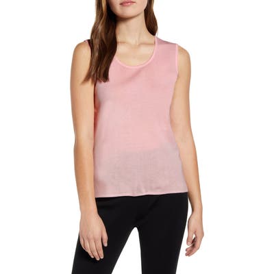 Ming Wang Scoop Neck Knit Tank, Pink
