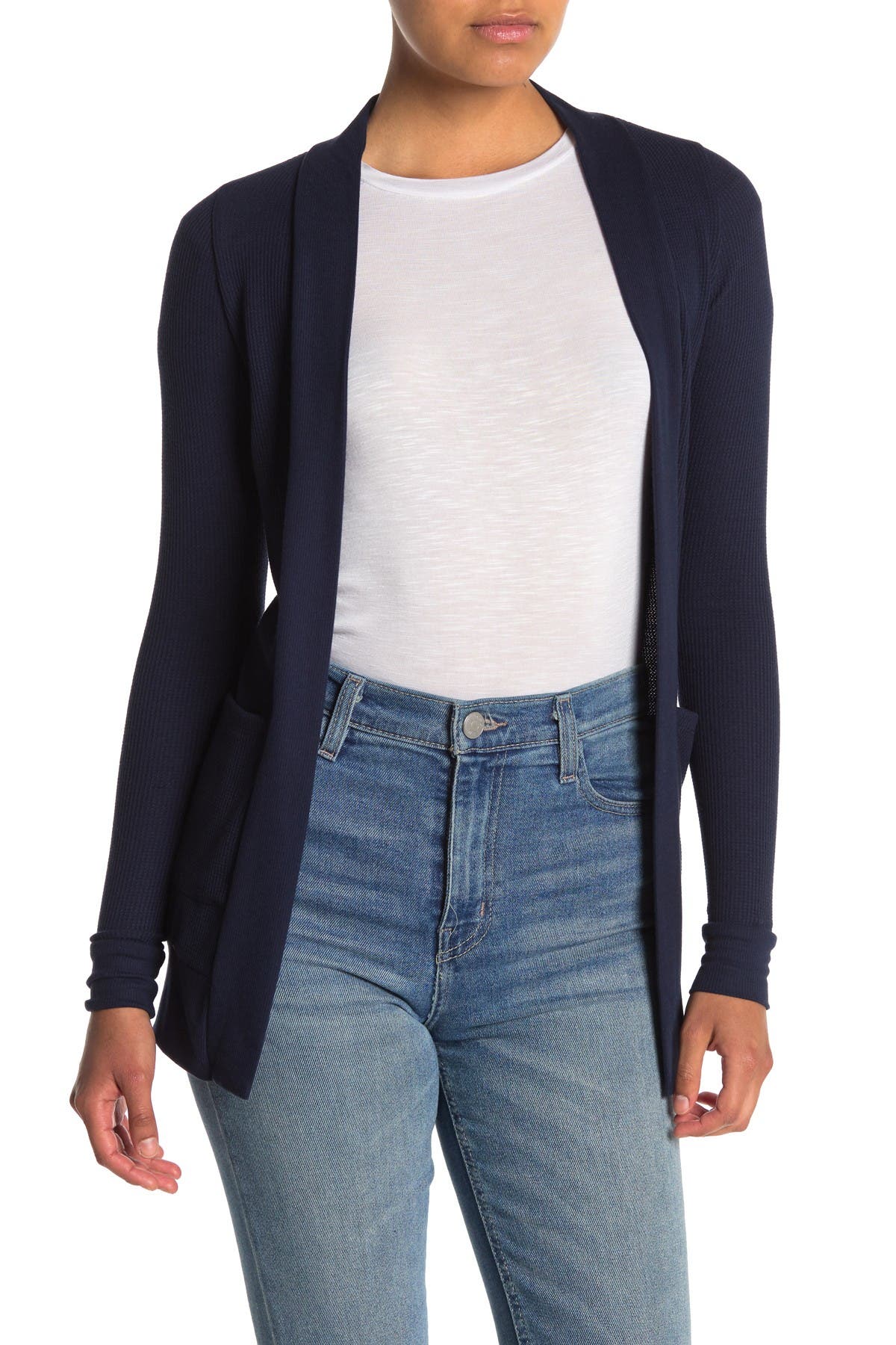 sweet romeo thermal pocket cardigan